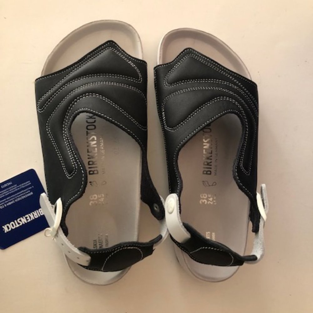 Birkenstock Terra Nappa leather black sandal. Exquisite. Size: 7, 10, 38 - Picture 9 of 13